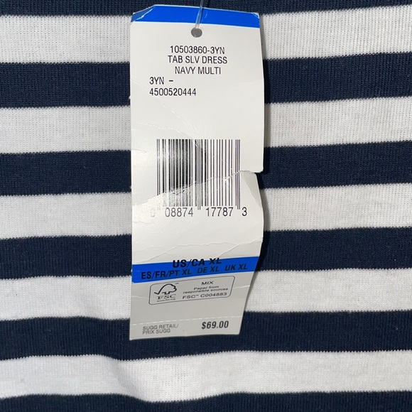 BNWT Jones New York sport stripe DRESS SIZE #XL - Picture 4 of 7